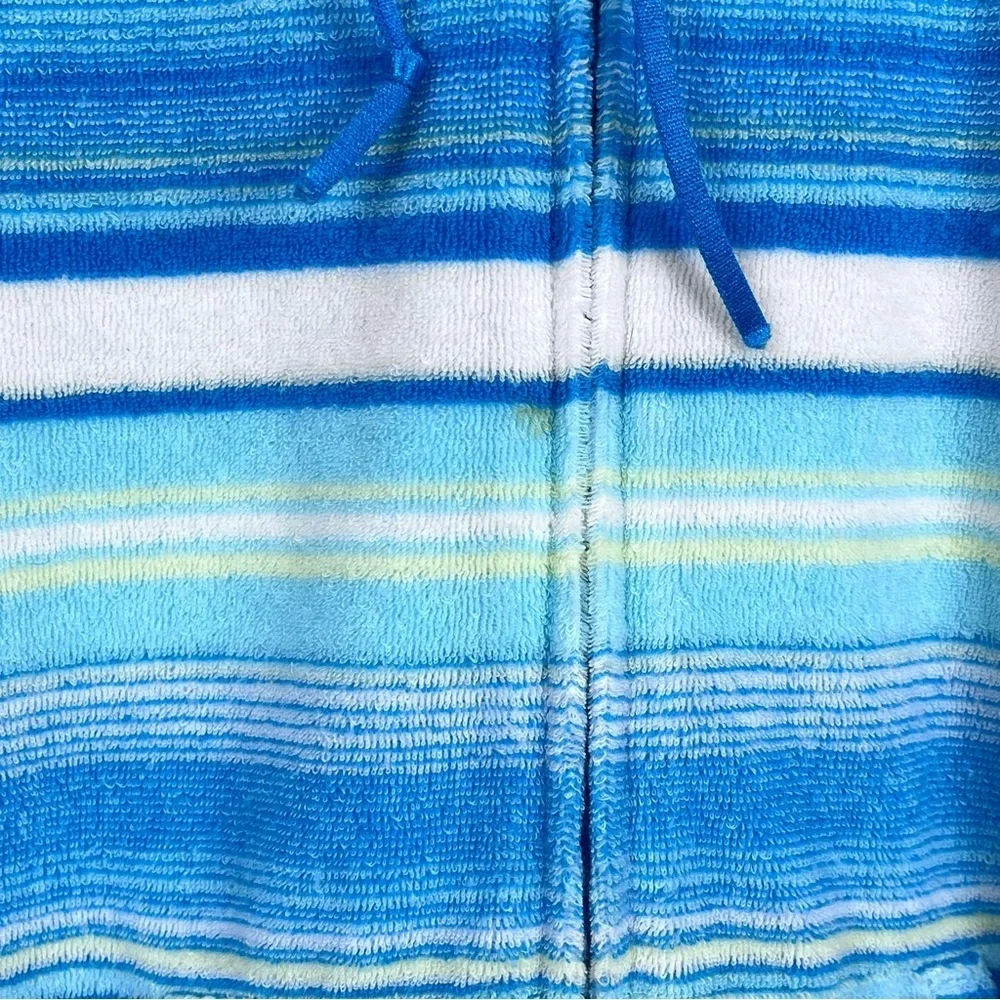 Nike Youth Girls Striped Soft Terry Cloth Full-Zip Jacket Size L; Beach, Casual